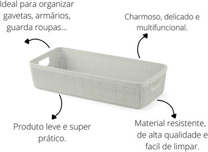 Imagem de Cesto Organizadore Multiuso Rattan Home  1.7 L preto