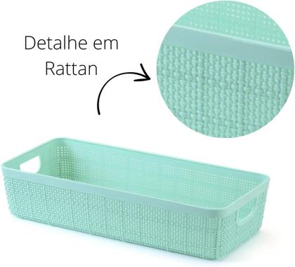 Imagem de Cesto Organizadore Multiuso Rattan Home  1.7 L preto