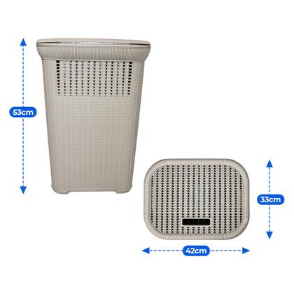 Imagem de Cesto P/ Roupa Suja RATTAN 50 Litros Lavandeira Organizador
