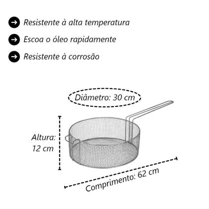 Imagem de Cesto Para Fritura Friturama Redondo 30 Cm De Diâmetro