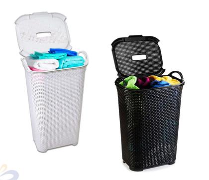 Imagem de Cesto Para Roupas Roupeiro Organizador Rattan Vime 50 Litros M