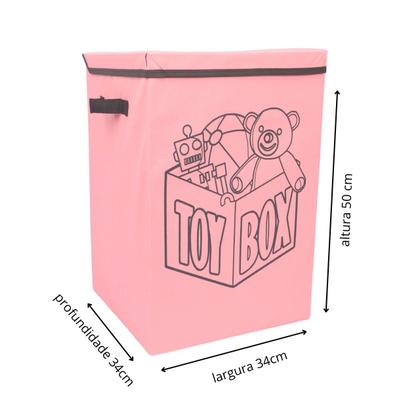 Imagem de Cesto Porta Brinquedo, Caixa De Brinquedo - Rosa