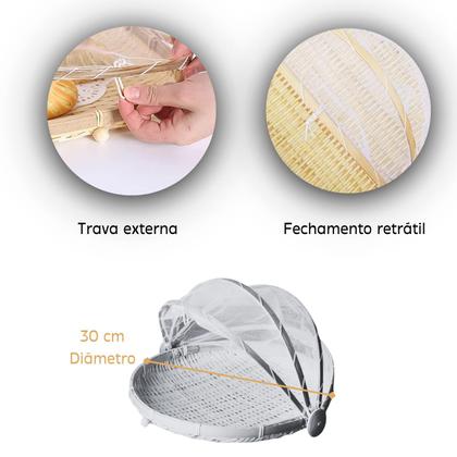 Imagem de Cesto Porta Pães e Bolo Cobertura Retrátil Redondo 30cm Mundiart