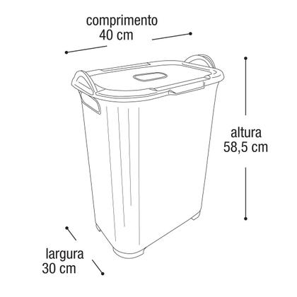 Imagem de Cesto Rattan Preto Com Tampa Basculada Arqplast