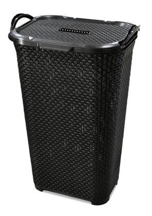 Imagem de Cesto Rattan Preto Com Tampa Basculada Arqplast