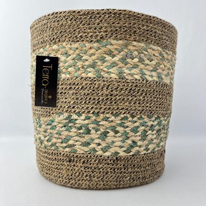 Imagem de Cesto Redondo Fibra Natural G 25X25 Cachepô Cesta Decoração