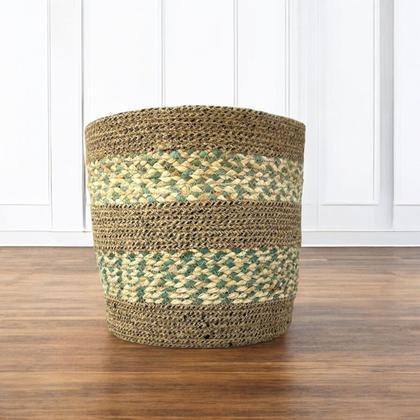 Imagem de Cesto Redondo Fibra Natural G 25X25 Cachepô Cesta Decoração