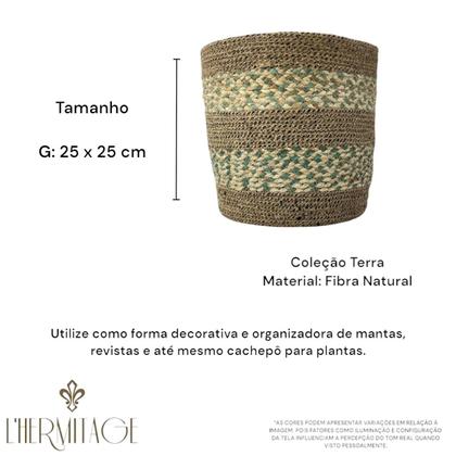 Imagem de Cesto Redondo Fibra Natural G 25X25 Cachepô Cesta Decoração
