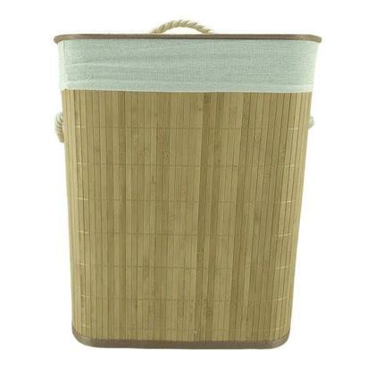 Imagem de Cesto Retangular de Bambu Orgânico Natural Lavanderia Banheiro - Mimo Style