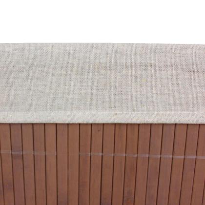 Imagem de Cesto Roupas Para Lavanderia de Bambu Marrom Organização 60 Litros