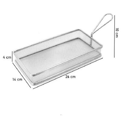 Imagem de Cesto Servir Top Aramado Inox 26x14cm Porção Batatas Fritas FRG2232
