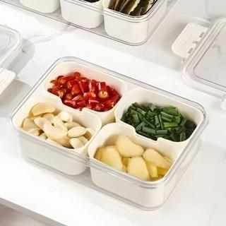 Imagem de Cesto Tampa Tupperware Divisórias Alimento Cozinha Organizador Plástico Geladeira Fruta Marmita Casa