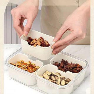 Imagem de Cesto Tampa Tupperware Divisórias Alimento Cozinha Organizador Plástico Geladeira Fruta Marmita Casa