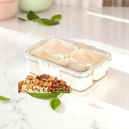 Imagem de Cesto Tampa Tupperware Divisórias Alimento Cozinha Organizador Plástico Geladeira Fruta Marmita Casa