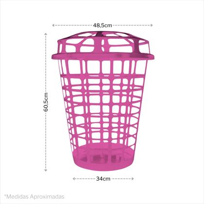 Imagem de Cesto Telado de Plástico com Tampa e Pedal 60 Litros