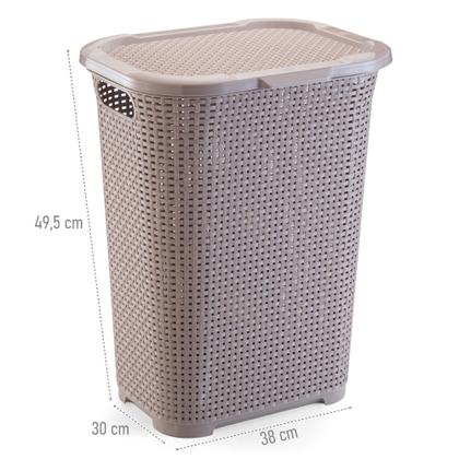 Imagem de Cesto Telado Para Roupa Suja Lavanderia 30 Litros Com Tampa - Monte Libano