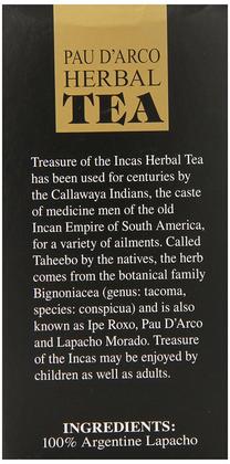 Imagem de Chá de ervas Hobe Labs Treasure of the Incas PAU D'Arco 54 sacos