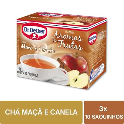 Imagem de Chá Dr. Oetker Maçã e Canela Kit 3 Caixas 10 saquinhos