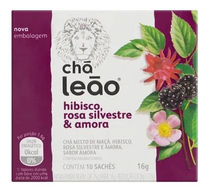 Imagem de Chá Leão Hibisco, Rosa Silvestre & Amora 16g 10un Kit 3