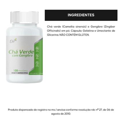 Imagem de Chá Verde com Gengibre 500mg 100 cápsulas