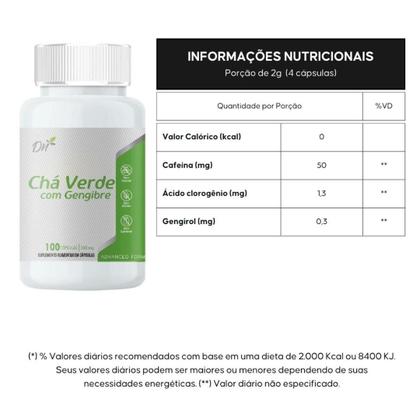 Imagem de Chá Verde com Gengibre 500mg 100 cápsulas