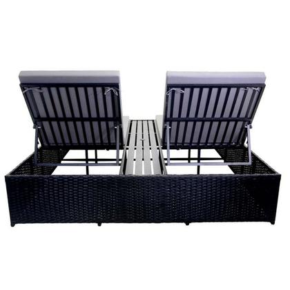 Imagem de Chaise Espreguiçadeira Dupla Sem Braços de Fibra Sintética e Alumínio