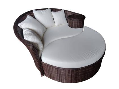 Imagem de Chaise modular formato folha com mesa lateral- Fibra sintética - Alumínio - Acquablock