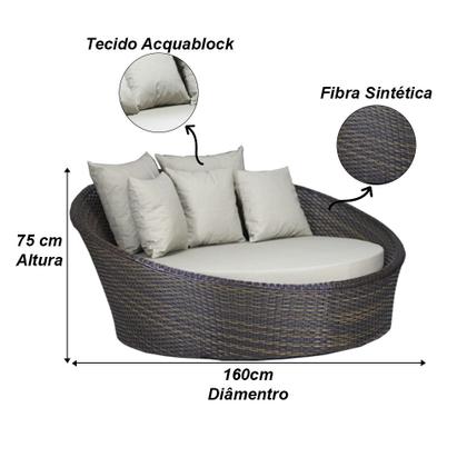 Imagem de Chaise Sofá Livia Para Varanda Jardim Piscina Trama Original