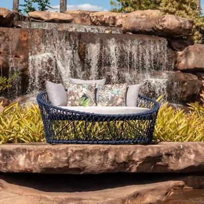 Imagem de Chaise Sofa Redondo Para Area Externa Piscina Jardim Sala
