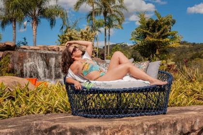 Imagem de Chaise Sofa Redondo Para Area Externa Piscina Jardim Sala