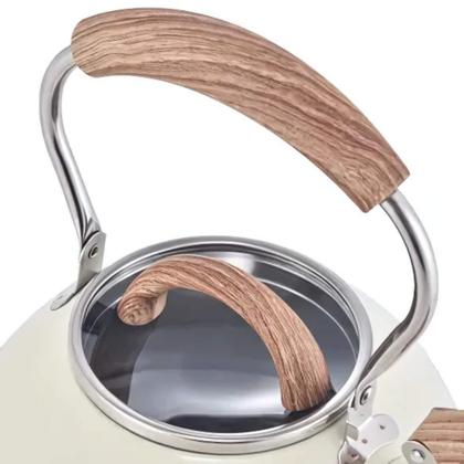 Imagem de Chaleira 2,0L Linha Indução Vanilla com Apito e Cabo Baquelite Amadeirado MTA - 1219