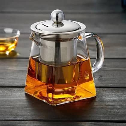 Imagem de Chaleira Bule Vidro Borossilicato Infusor 550ml Resistente