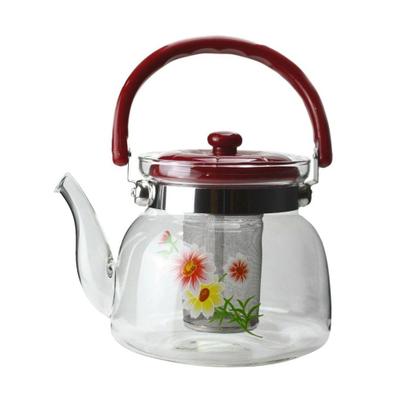 Imagem de Chaleira Bule Vidro Floral com Infusor 600ml