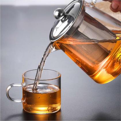 Imagem de Chaleira Com Infusor 550ml Chá Requinte Aço Inox E Vidro
