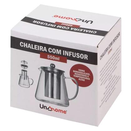 Imagem de Chaleira Com Infusor 550ml Chá Requinte Aço Inox E Vidro