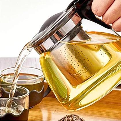 Imagem de Chaleira Com Infusor Bule De Vidro Para Chá 1 Litro Inox
