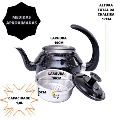 Imagem de Chaleira Com Infusor Ferver Agua Chá Café Leite Alumínio