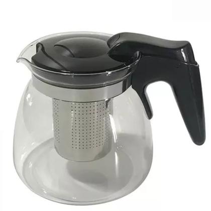 Imagem de Chaleira de Vidro com Infusor Chá Café Bule 1litro Aço Inox 