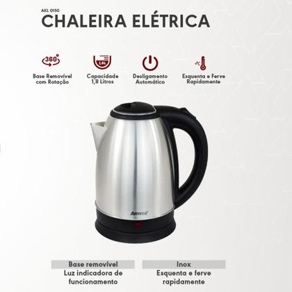 Imagem de Chaleira ElÃtrica Amvox AKL0150 1,8L Inox