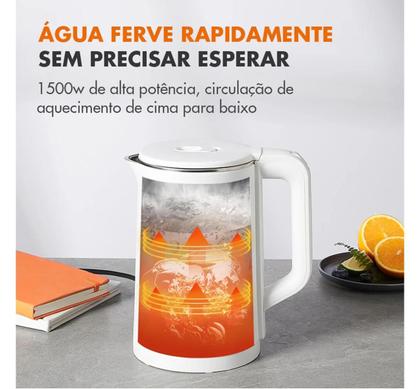 Imagem de Chaleira Elétrica 1,7l Gaabor 1500w Aço Inox E Cabo Retrátil Cor Branco