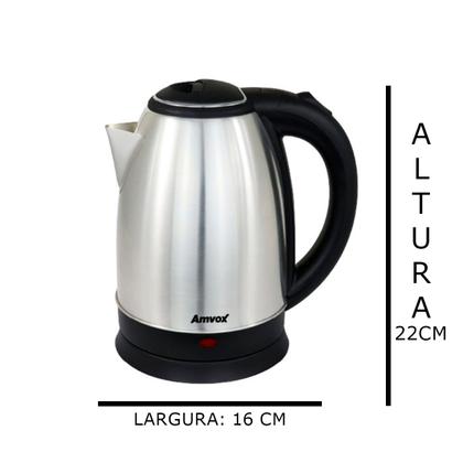 Imagem de Chaleira Elétrica Amvox Akl 0150 Inox 1,8l Ferve/Esqueta Rapidamente