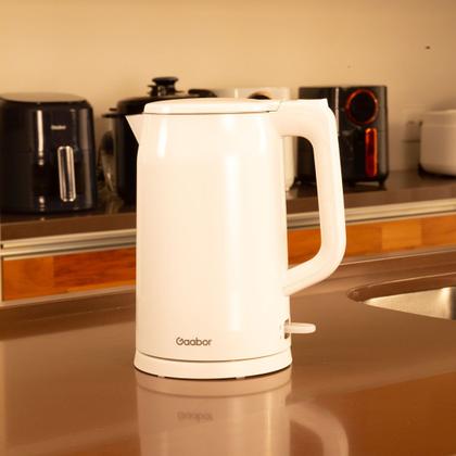 Imagem de Chaleira Elétrica Branca 1,7l 1450W Aço Inox e Cabo Retrátil 110V Gaabor