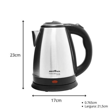 Imagem de Chaleira Elétrica Britânia BCH02PI 1,8L Inox Com Desligamento Automático