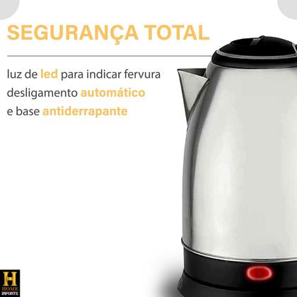 Imagem de Chaleira Elétrica Com Desligamento Automático Em Aço Inoxidável 1,8 Litros Com Base Giratória Linha Premium