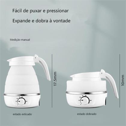 Imagem de Chaleira Elétrica De Silicone Dobrável Portátil Para Viagem