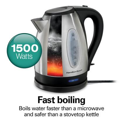 Imagem de Chaleira Elétrica Hamilton Beach 1.7L 1500W Aço Inoxidável