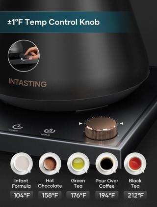 Imagem de Chaleira elétrica INTASTING Gooseneck 0,9 L com controle de  1 