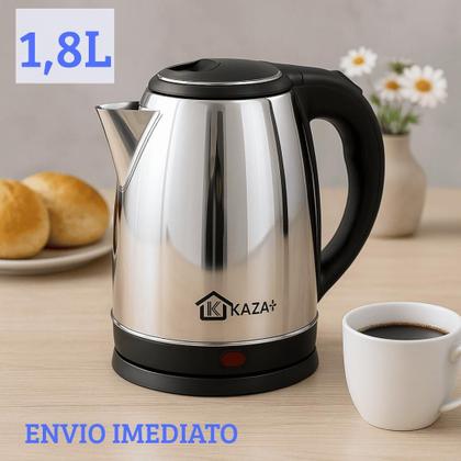 Imagem de Chaleira Elétrica Kaza 1,8l Inox Resistente Aquecimento Rápido e Desligamento Automatico