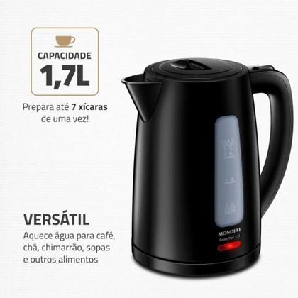 Imagem de Chaleira Elétrica Mondial Pratic Hot 1,7L CE-17 1850W Preto 220V