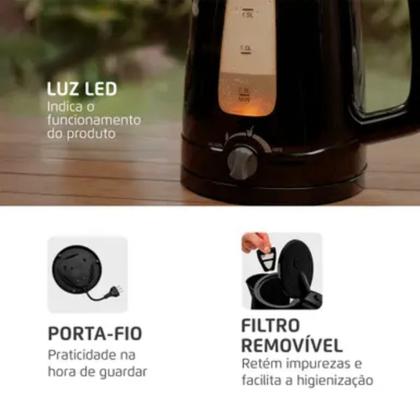 Imagem de Chaleira Elétrica Pratic Control 1,7L 1200W Mondial